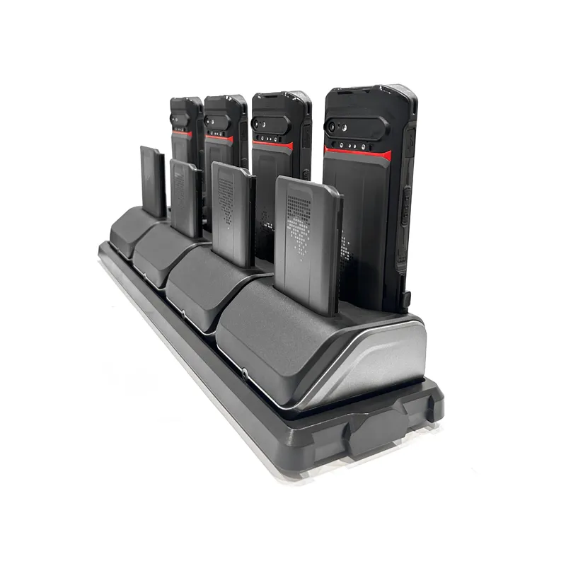 SIGAN SG-F505 enterprise mobile terminals docking onto multi tier charging slot bank thumbnail