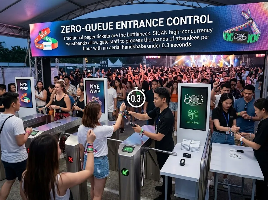 High-speed entrance validation station using SIGAN high-concurrency RFID bands