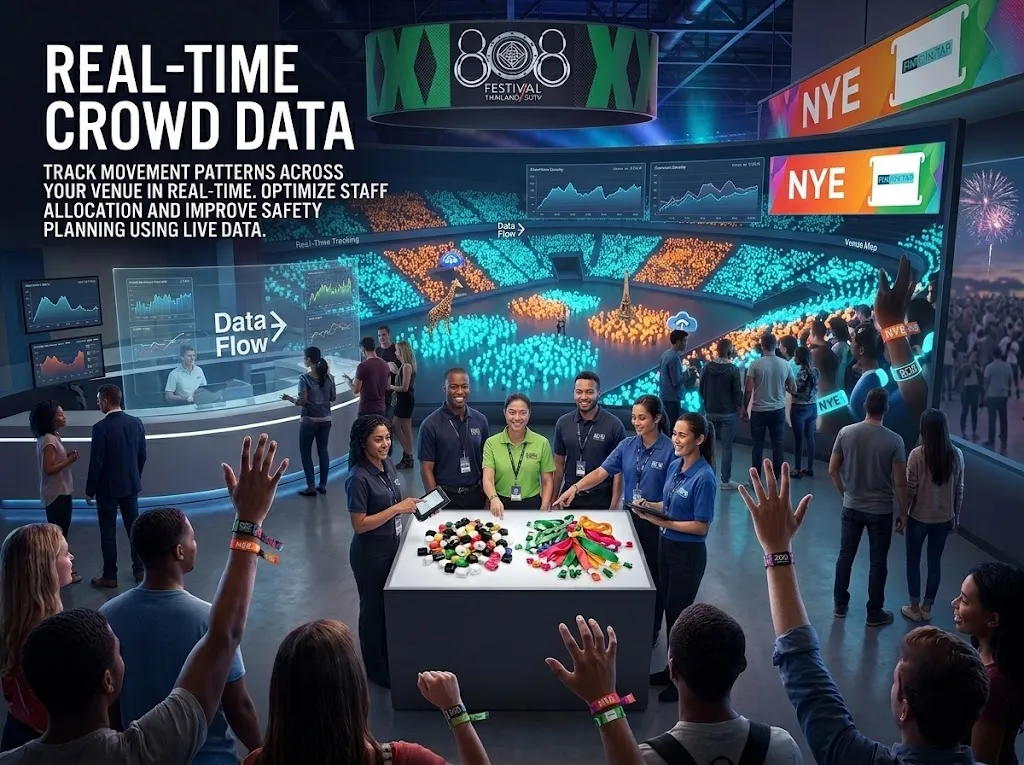 SIGAN Custom RFID Event Wristband technical core capability - Real-Time Crowd Data