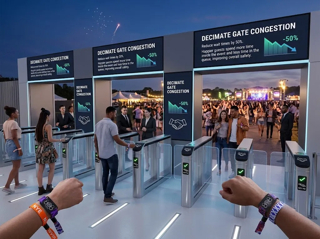 SIGAN Custom RFID Event Wristband technical core capability - Decimate Gate Congestion