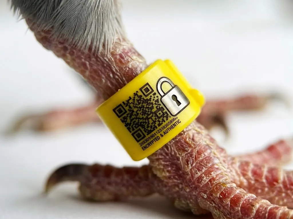Security anti-fraud encryption layer detail on SIGAN RFID pigeon ring